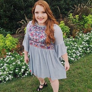 Blue/grey floral dress